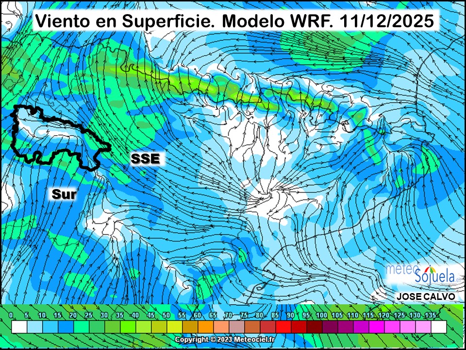 Viento en Superficie Modelo WRF Meteosojuela.