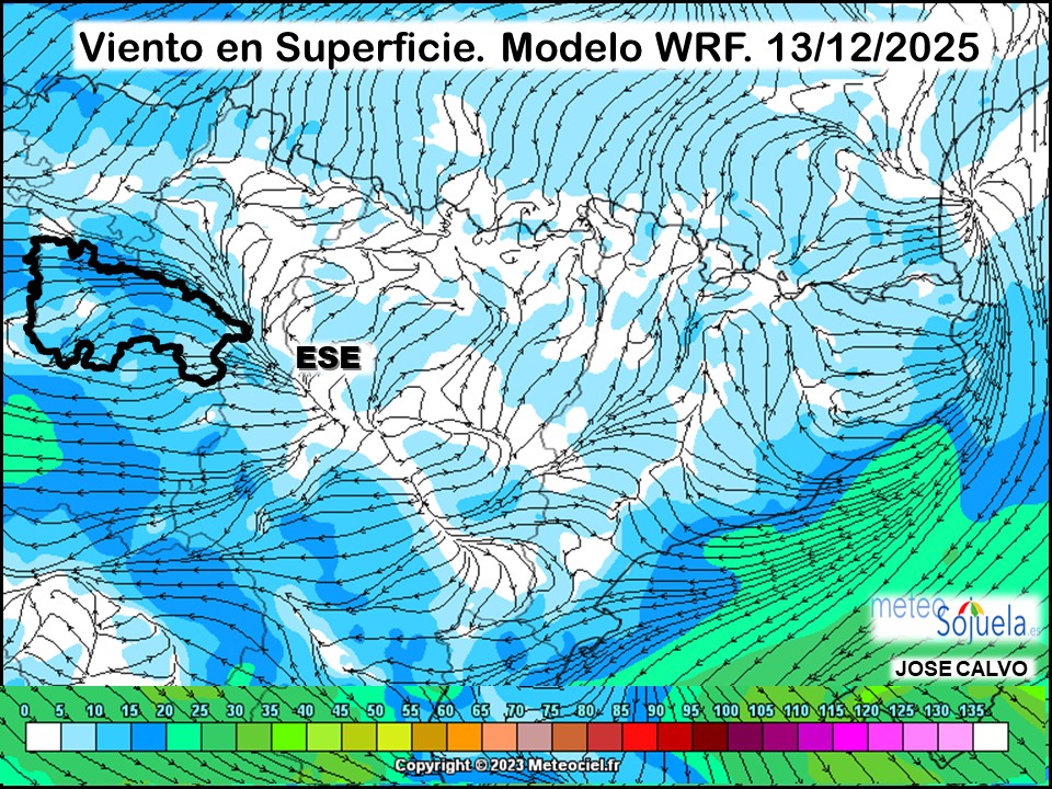 Viento en Superficie Modelo WRF Meteosojuela.
