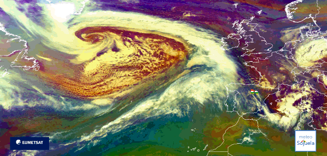 Animación imágenes satélite Meteosat. Borrasca Joseph