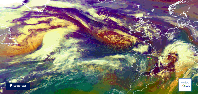 Animación imágenes satélite Meteosat. Borrasca Joseph