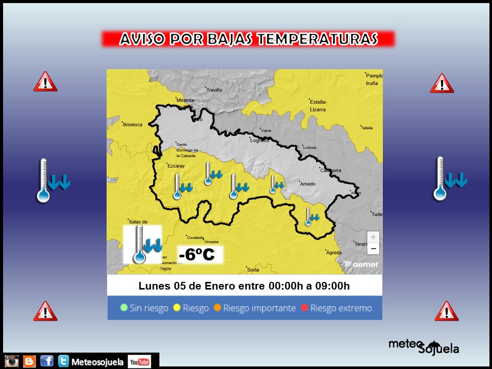 Aviso Amarillo por Bajas Temperaturas. AEMET