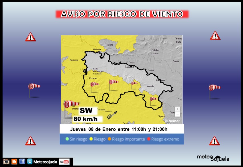 Aviso Amarillo por Viento en la Ibérica AEMET