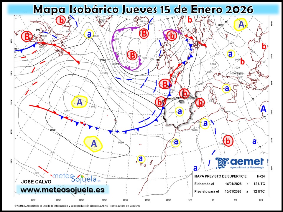 Mapa Isobárico La Rioja. Meteosojuela