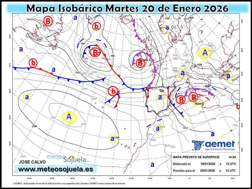 Mapa Isobárico La Rioja. Meteosojuela