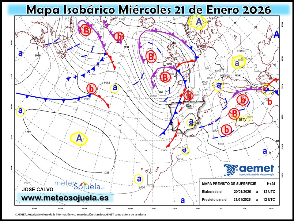 Mapa Isobárico La Rioja. Meteosojuela