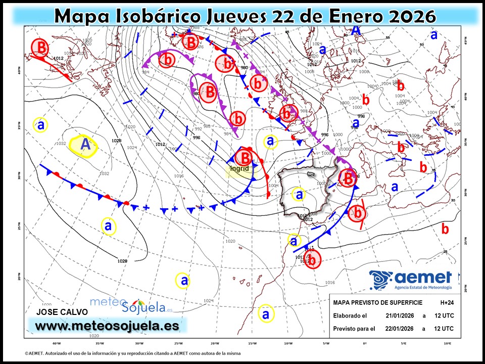 Mapa Isobárico La Rioja. Meteosojuela