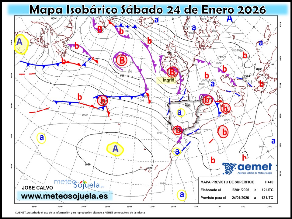 Mapa Isobárico La Rioja. Meteosojuela