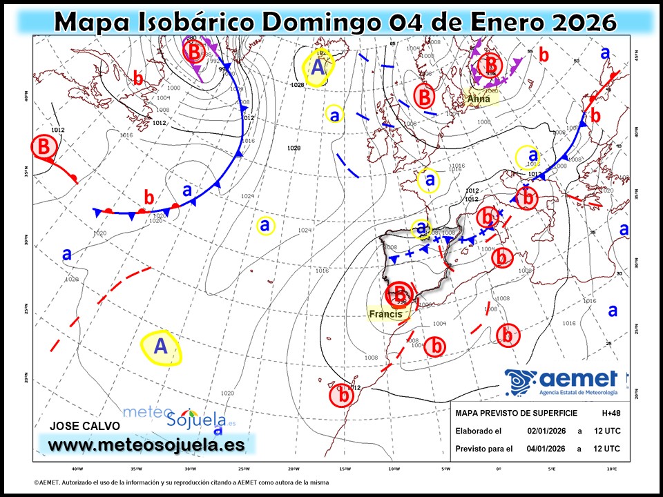 Mapa Isobárico La Rioja. Meteosojuela