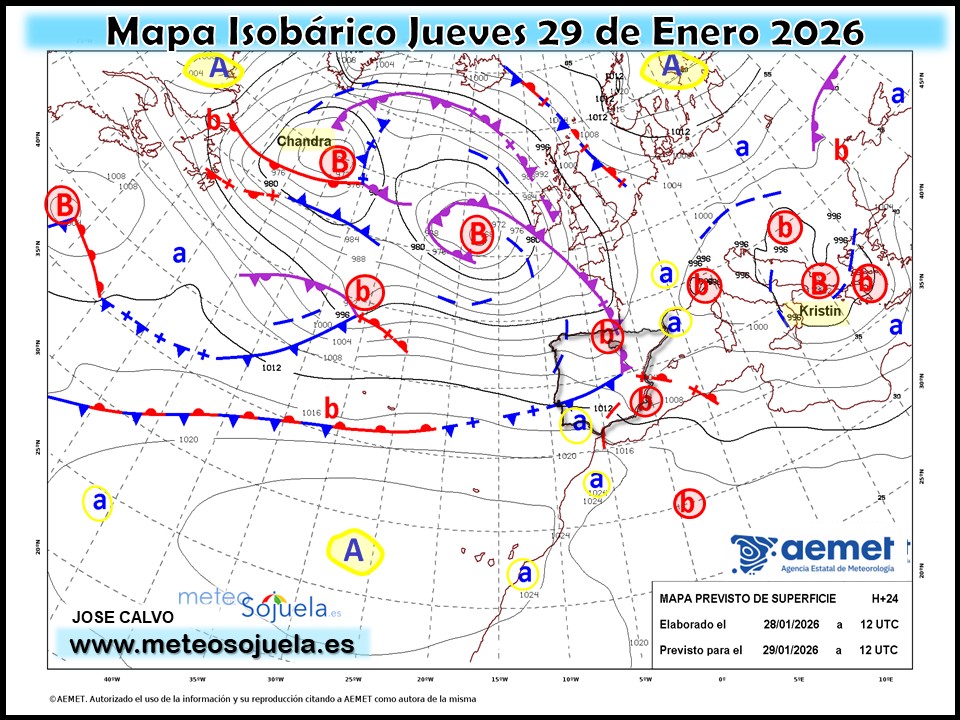 Mapa Isobárico La Rioja. Meteosojuela