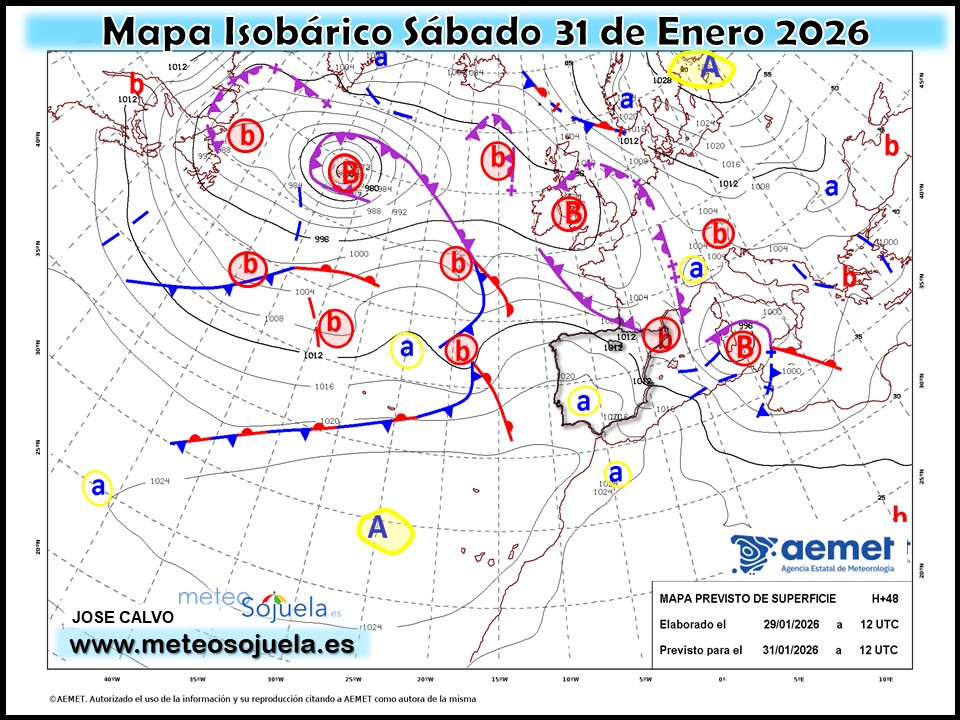 Mapa Isobárico La Rioja. Meteosojuela