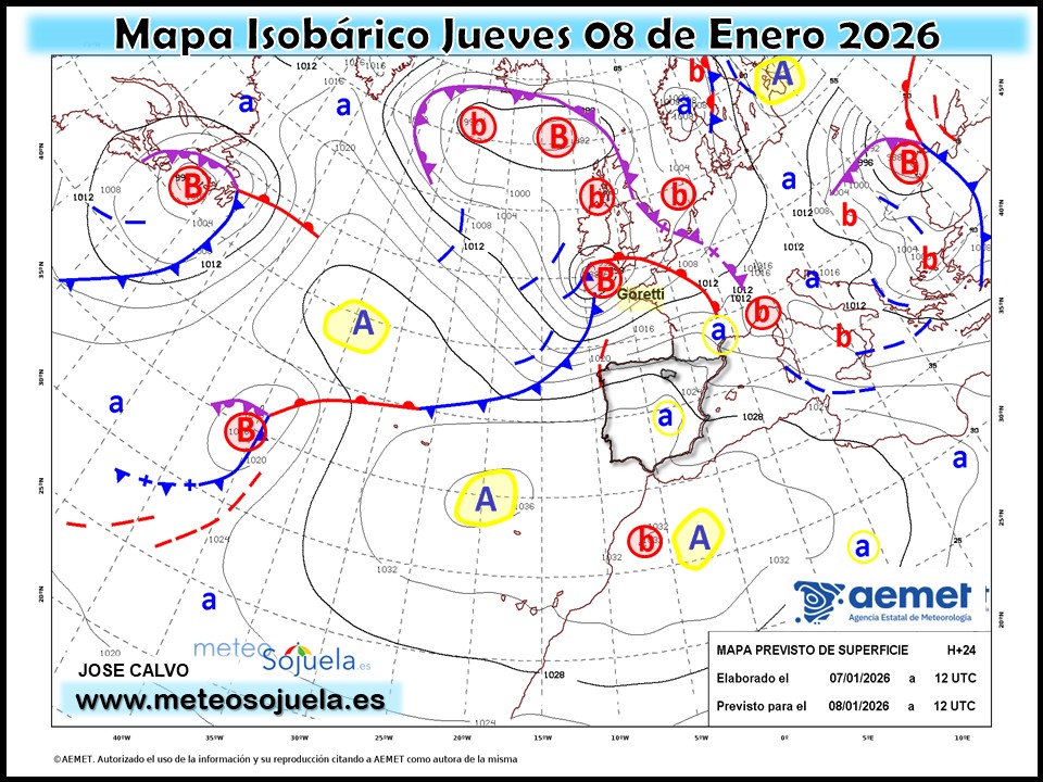 Mapa Isobárico La Rioja. Meteosojuela