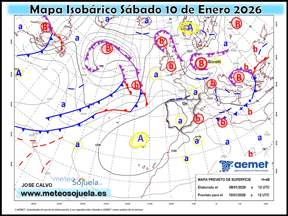 Mapa Isobárico La Rioja. Meteosojuela