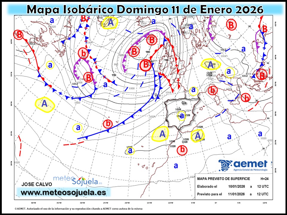 Mapa Isobárico La Rioja. Meteosojuela