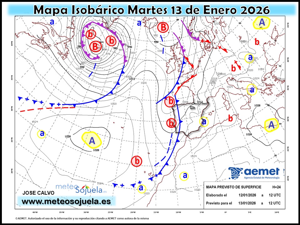 Mapa Isobárico La Rioja. Meteosojuela