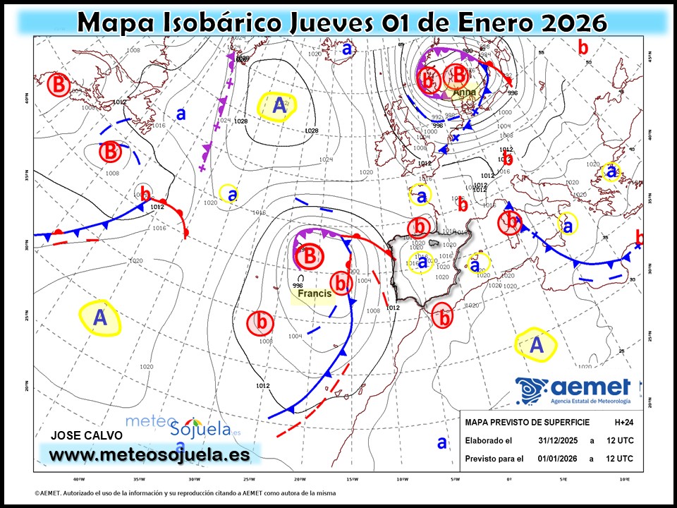 Mapa Isobárico La Rioja. Meteosojuela
