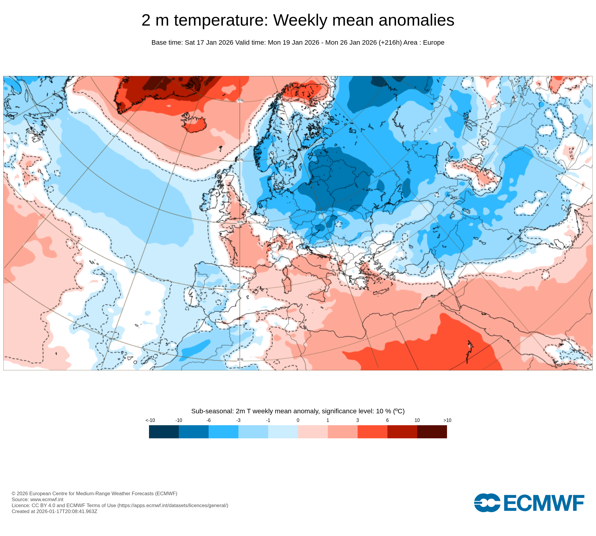 Modelos de Temperatura Enero 3ª semana ECMWF .Meteosojuela La Rioja