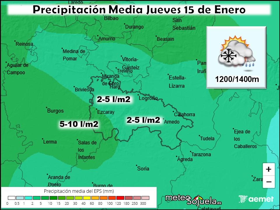 Precipitación Media según AEMET