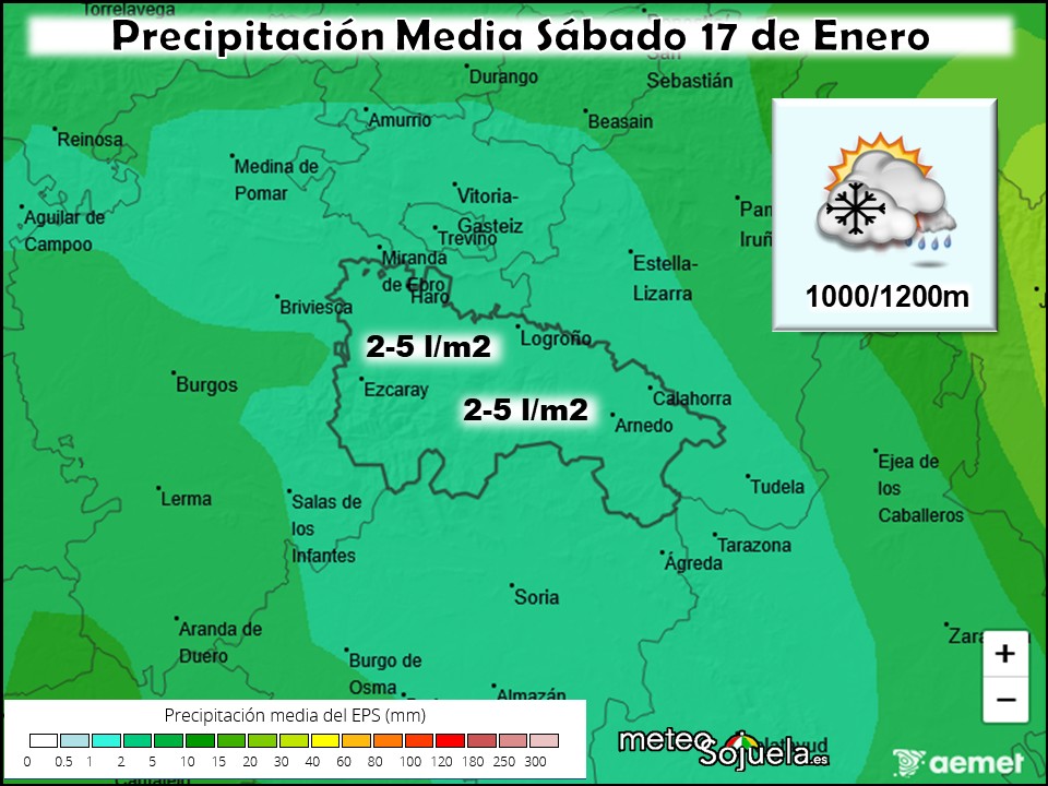 Precipitación Media según AEMET