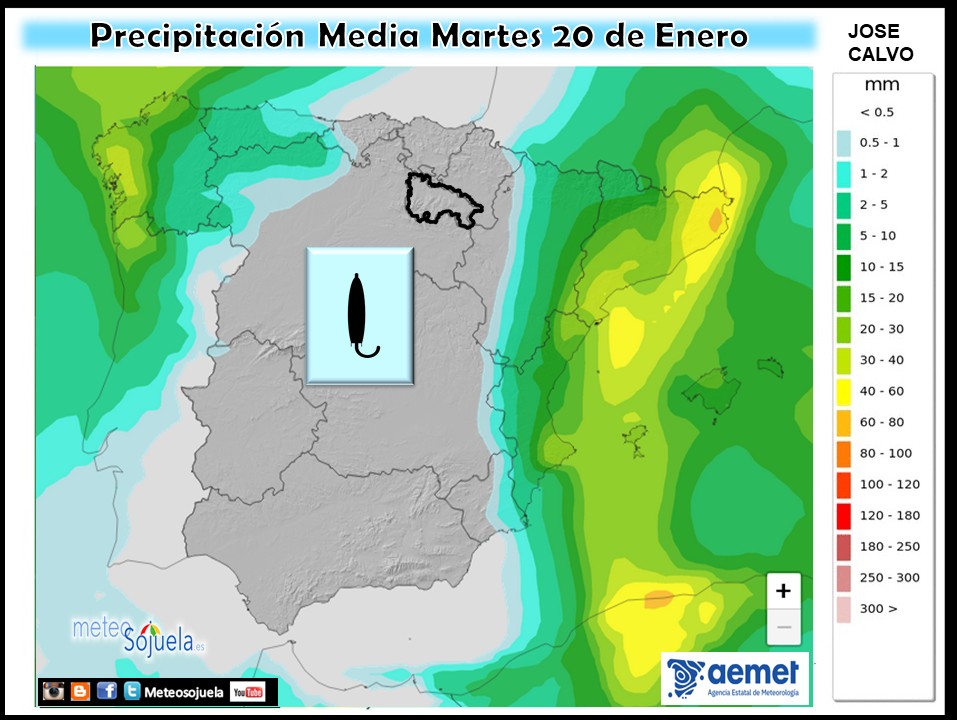 Precipitación Media según AEMET
