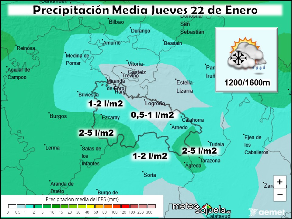 Precipitación Media según AEMET