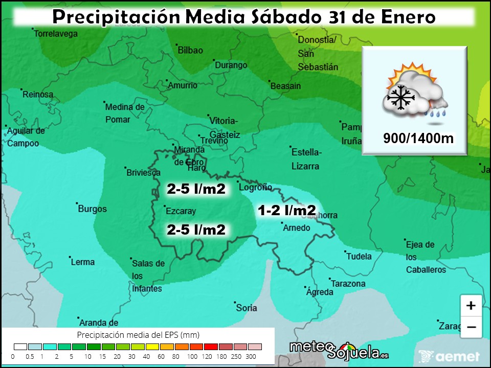 Precipitación Media según AEMET