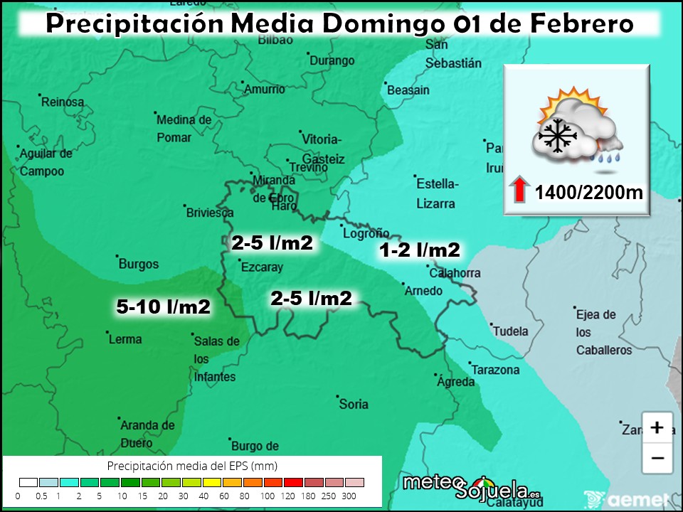 Precipitación Media según AEMETMeteosojuela.