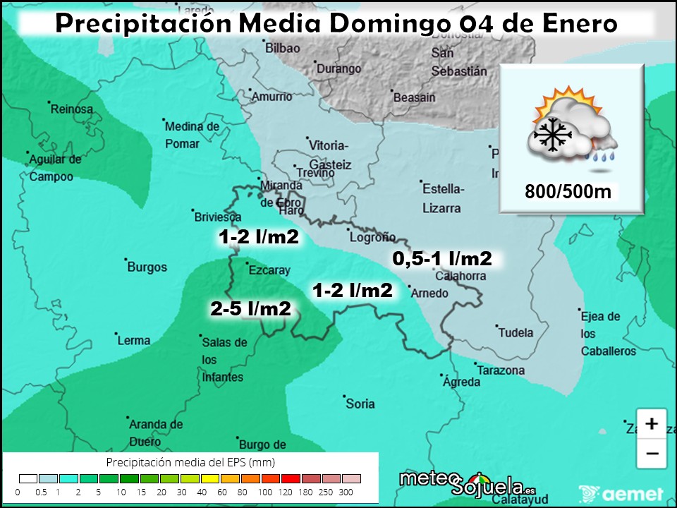 Precipitación Media según AEMET