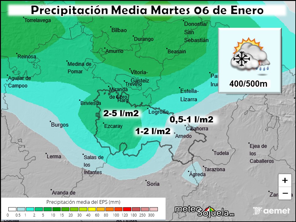 Precipitación Media según AEMET