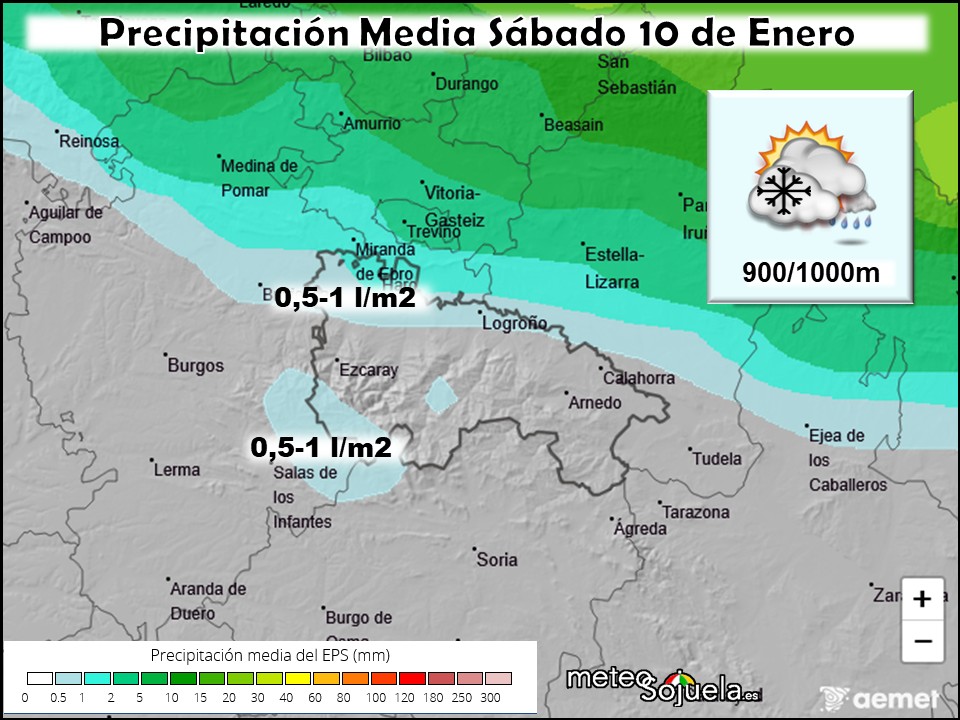 Precipitación Media según AEMET
