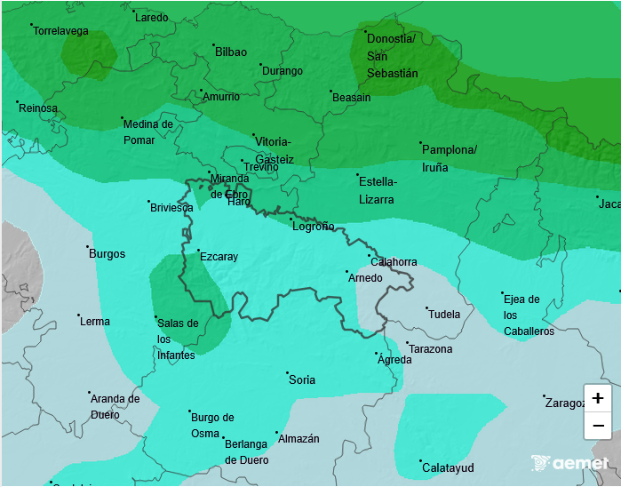 Precipitación Media según AEMET. Meteosojuela La Rioja 07