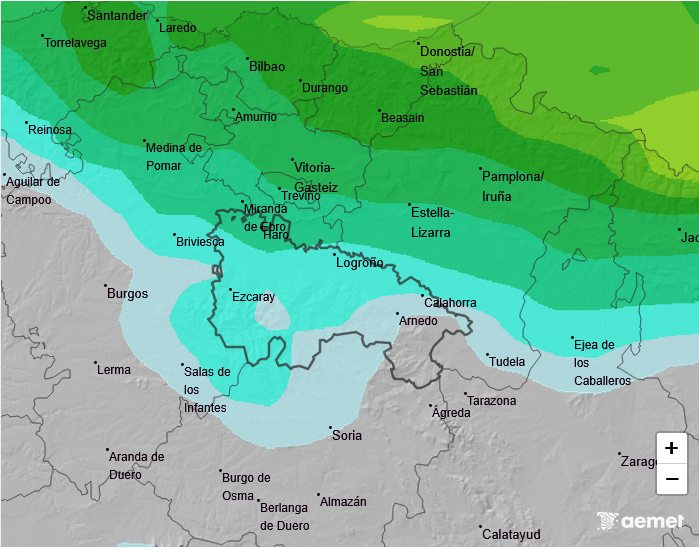 Precipitación Media según AEMET. Meteosojuela La Rioja 10