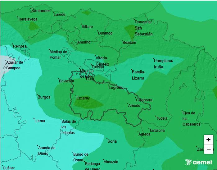 Precipitación Media según AEMET. Meteosojuela La Rioja 18