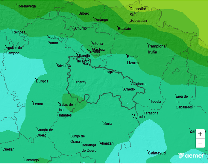 Precipitación Media según AEMET. Meteosojuela La Rioja 25