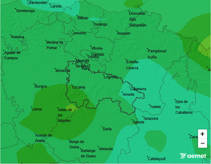 Precipitación Media según AEMET. Meteosojuela La Rioja 26