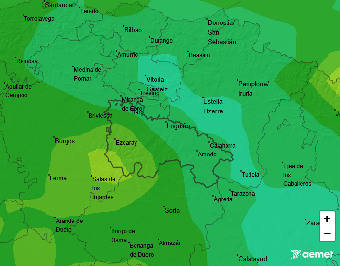 Precipitación Media según AEMET. Meteosojuela La Rioja 27