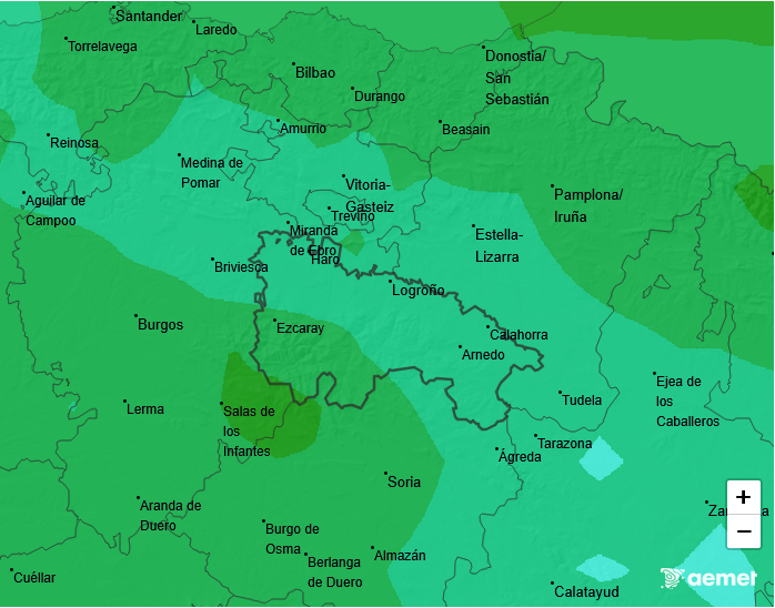 Precipitación Media según AEMET. Meteosojuela La Rioja 30