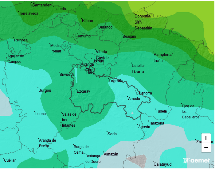 Precipitación Media según AEMET. Meteosojuela La Rioja 31