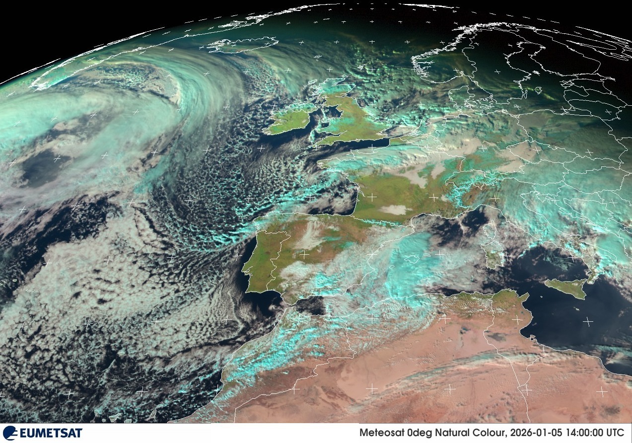 Vaguada de aire frío y frente descolgándose desde latitudes altas
