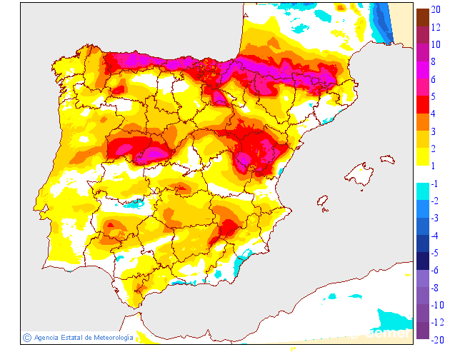 Variación de temperaturas máximas AEMET Meteosojuela 11
