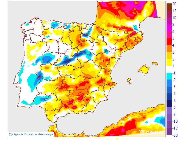Variación de temperaturas máximas AEMET Meteosojuela 12