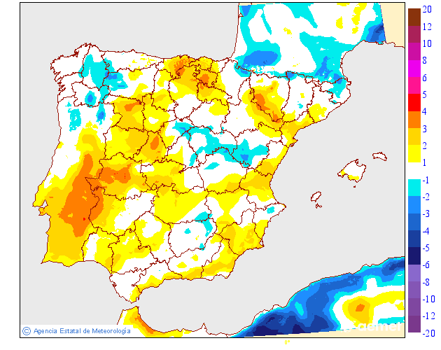 Variación de temperaturas máximas AEMET Meteosojuela 19g
