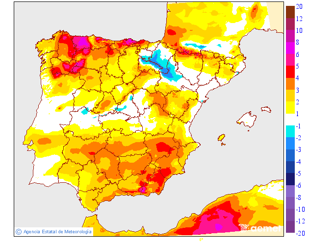 Variación de temperaturas máximas AEMET Meteosojuela 26