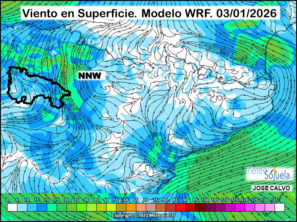 Viento en Superficie Modelo WRF Meteosojuela.