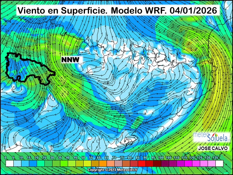 Viento en Superficie Modelo WRF Meteosojuela.