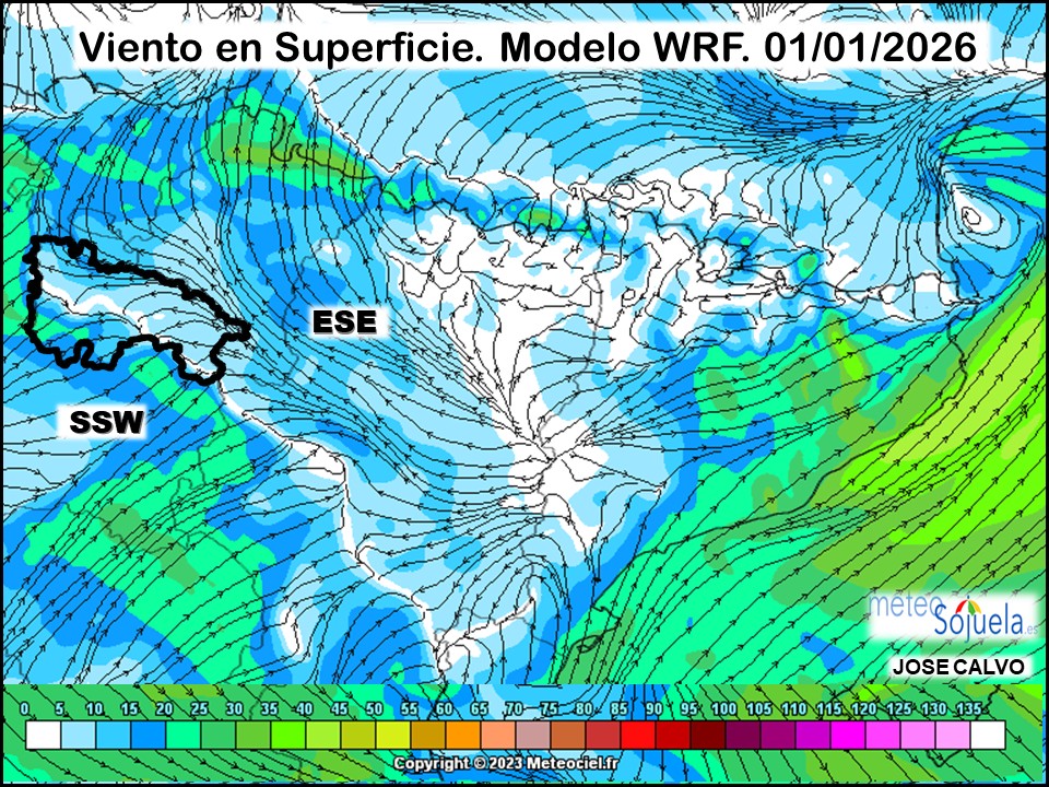 Viento en Superficie Modelo WRF Meteosojuela.