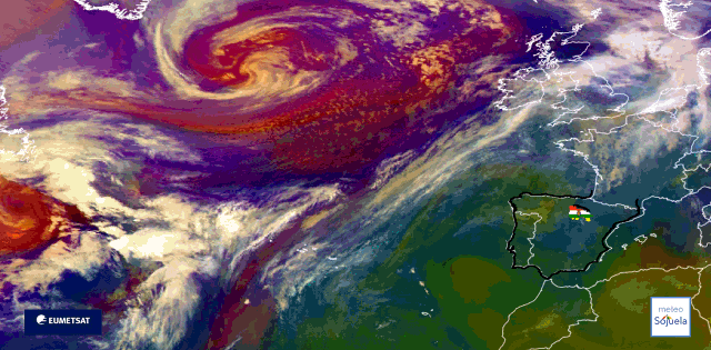 Animación imágenes satélite Meteosat. Borrascas Ingrid Joseph y Kristin