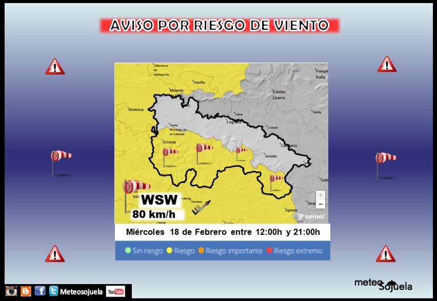 Aviso Amarillo por Viento en la Ibérica AEMET