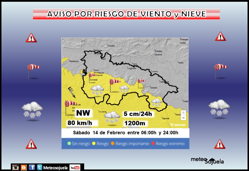 Aviso Amarillo por Viento y Nieve en la Ibérica AEMET