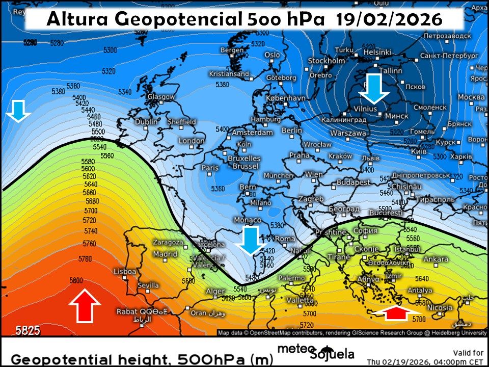 Dorsal en el Atlántico y Vaguada en el Mediterráneo