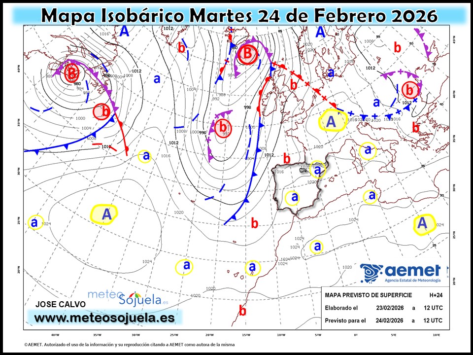Mapa Isobárico La Rioja. Meteosojuela